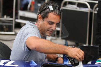 World © Octane Photographic Ltd. Friday Friday 5th September 2014. GP2 Practice – Italian GP - Monza, Italy. Juan-Pablo Montoya with Julian Leal - Carlin. Digital Ref : 1095CB7D9017