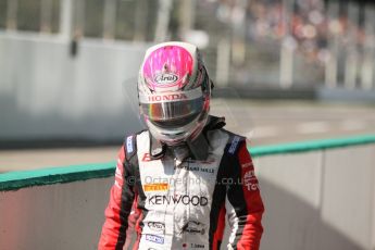 World © Octane Photographic Ltd. Friday Saturday 6th September 2014. GP2 Race 1 – Italian GP - Monza, Italy. Takuya Izawa walks back to the pits- ART Grand Prix. Digital Ref :