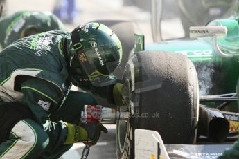 World © Octane Photographic Ltd. Friday Saturday 6th September 2014. GP2 Race 1 – Italian GP - Monza, Italy. Rio Haryanto pit stop action - EQ8 Caterham Racing. Digital Ref :