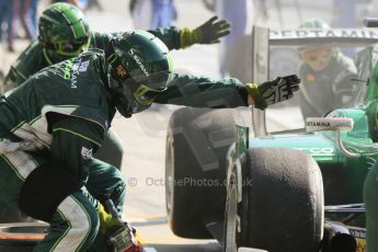 World © Octane Photographic Ltd. Friday Saturday 6th September 2014. GP2 Race 1 – Italian GP - Monza, Italy. Rio Haryanto pit stop action - EQ8 Caterham Racing. Digital Ref :