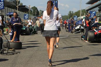World © Octane Photographic Ltd. Friday Saturday 6th September 2014. GP2 Race 1 – Italian GP - Monza, Italy. Grid girls clearing the grid before the start. Digital Ref :