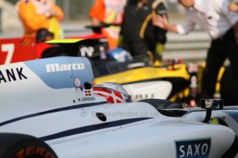 World © Octane Photographic Ltd. Friday Sunday 7th September 2014. GP2 Race 2 – Italian GP - Monza, Italy. Marco Sorensen - MP Motorsport and Jolyon Palmer – DAMS. Digital Ref :