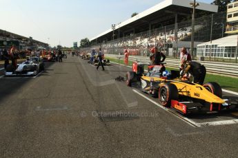 World © Octane Photographic Ltd. Friday Sunday 7th September 2014. GP2 Race 2 – Italian GP - Monza, Italy. Jolyon Palmer – DAMS at the front of the grid. Digital Ref :