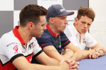 World © Octane Photographic Ltd. Saturday 6th September 2014. GP3 Qualifying press conference, Italian GP, Monza - Italy. Jimmy Eriksson - Koiranen GP (1st), Dino Zamparelli - ART Grand Prix (2nd) and Nick Yelloly - Status Grand Prix (3rd). Digital Ref : 1103CB7D9893