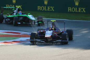 World © Octane Photographic Ltd. Saturday 6th September 2014. GP3 Race 1, Italian GP, Monza - Italy. Emil Bernstorff - Carlin and Richie Stanaway - Status Grand Prix. Digital Ref : 1108LB1D6387