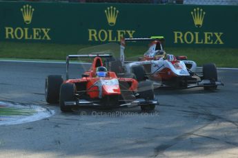 World © Octane Photographic Ltd. Saturday 6th September 2014. GP3 Race 1, Italian GP, Monza - Italy. Robert Visoiu - Arden International and Marvin Kirchhofer - ART Grand Prix. Digital Ref : 1108LB1D6625