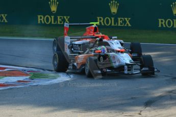 World © Octane Photographic Ltd. Saturday 6th September 2014. GP3 Race 1, Italian GP, Monza - Italy. Riccardo Agostini - Hilmer Motorsport and Ryan Cullen - Marussia Manor Racing. Digital Ref : 1108LB1D6722