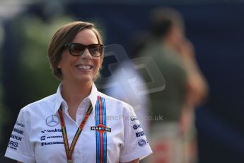 World © Octane Photographic Ltd. Sunday 7th September 2014, Italian GP, Monza - Italy. - Formula 1 Paddock. Williams Martini Racing - Claire Williams. Digital Ref: 1109LB1D6940