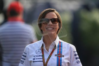 World © Octane Photographic Ltd. Sunday 7th September 2014, Italian GP, Monza - Italy. - Formula 1 Paddock. Williams Martini Racing - Claire Williams. Digital Ref: 1109LB1D6945