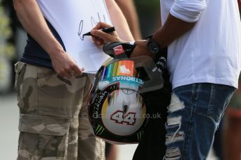 World © Octane Photographic Ltd. Sunday 7th September 2014, Italian GP, Monza - Italy. - Formula 1 Paddock. Mercedes AMG Petronas F1 W05 Hybrid – Lewis Hamilton. Digital Ref: 1109LB1D7096