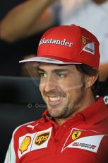 World © Octane Photographic Ltd. Thursday 4th September 2014, Italian GP, Autodromo di Monza. - Formula 1 Driver Press Conference. Scuderia Ferrari F14T - Fernando Alonso. Digital Ref: 1092LB1D2507