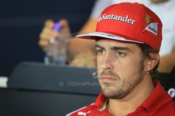 World © Octane Photographic Ltd. Thursday 4th September 2014, Italian GP, Autodromo di Monza. - Formula 1 Driver Press Conference. Scuderia Ferrari F14T - Fernando Alonso. Digital Ref: 1092LB1D2624