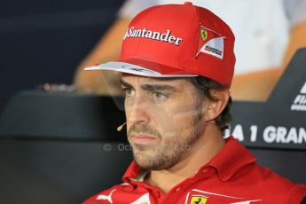 World © Octane Photographic Ltd. Thursday 4th September 2014, Italian GP, Autodromo di Monza. - Formula 1 Driver Press Conference. Scuderia Ferrari F14T - Fernando Alonso. Digital Ref: 1092LB1D2675