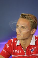 World © Octane Photographic Ltd. Thursday 4th September 2014, Italian GP, Autodromo di Monza. - Formula 1 Driver Press Conference. Marussia F1 Team MR03 – Max Chilton. Digital Ref: 1092LB1D2684