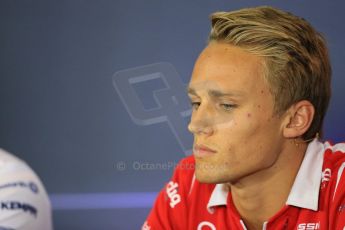 World © Octane Photographic Ltd. Thursday 4th September 2014, Italian GP, Autodromo di Monza. - Formula 1 Driver Press Conference. Marussia F1 Team MR03 – Max Chilton. Digital Ref: 1092LB1D2969