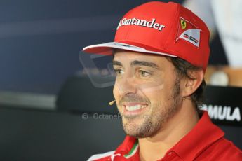 World © Octane Photographic Ltd. Thursday 4th September 2014, Italian GP, Autodromo di Monza. - Formula 1 Driver Press Conference. Scuderia Ferrari F14T - Fernando Alonso. Digital Ref: 1092LB1D3006