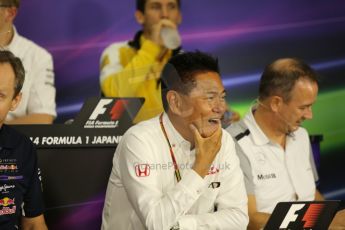 World © Octane Photographic Ltd. Friday 3rd October 2014, Japanese Grand Prix - Suzuka. Formula 1 Drivers’ Press conference. Honda Head of Motorsport - Yasuhisa Arai. Digital Ref: