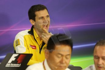 World © Octane Photographic Ltd. Friday 3rd October 2014, Japanese Grand Prix - Suzuka. - Formula 1 Drivers’ Press conference. Renault F1 Head of Track Operations – Remi Taffin. Digital Ref: