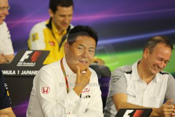 World © Octane Photographic Ltd. Friday 3rd October 2014, Japanese Grand Prix - Suzuka. Formula 1 Drivers’ Press conference. Honda Head of Motorsport - Yasuhisa Arai. Digital Ref: