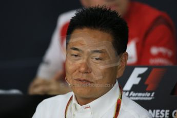 World © Octane Photographic Ltd. Friday 3rd October 2014, Japanese Grand Prix - Suzuka. Formula 1 Drivers’ Press conference. Honda Head of Motorsport - Yasuhisa Arai. Digital Ref: