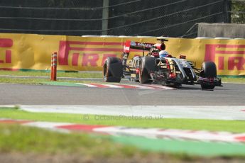 World © Octane Photographic Ltd. Friday 3rd October 2014, Japanese Grand Prix - Suzuka. - Formula 1 Practice 2. Lotus F1 Team E22 - Romain Grosjean. Digital Ref: