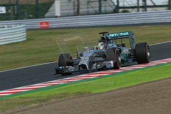 World © Octane Photographic Ltd. Friday 3rd October 2014, Japanese Grand Prix - Suzuka. - Formula 1 Practice 2. Mercedes AMG Petronas F1 W05 Hybrid – Lewis Hamilton. Digital Ref: