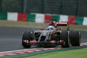 World © Octane Photographic Ltd. Friday 3rd October 2014, Japanese Grand Prix - Suzuka. - Formula 1 Practice 2. Lotus F1 Team E22 - Romain Grosjean. Digital Ref: