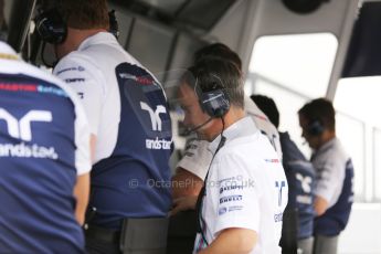 World © Octane Photographic Ltd. Saturday 4th October 2014, Japanese Grand Prix - Suzuka. - Formula 1 Practice 3. Williams Martini Racing pitwall. Digital Ref: