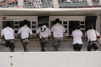 World © Octane Photographic Ltd. Saturday 4th October 2014, Japanese Grand Prix - Suzuka. - Formula 1 Practice 3. Sauber Pitwall. Digital Ref:
