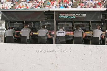 World © Octane Photographic Ltd. Saturday 4th October 2014, Japanese Grand Prix - Suzuka. - Formula 1 Practice 3. Mercedes AMG Petronas F1 pitwall. Digital Ref: