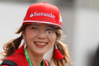 World © Octane Photographic Ltd. Saturday 4th October 2014, Japanese Grand Prix - Suzuka. - Formula 1 Practice 3. Scuderia Ferrari Kimi Raikkonen fan. Digital Ref:
