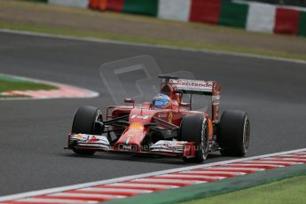World © Octane Photographic Ltd. Saturday 4th October 2014, Japanese Grand Prix - Suzuka. - Formula 1 Practice 3. Scuderia Ferrari F14T - Fernando Alonso. Digital Ref: