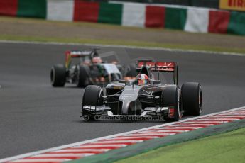 World © Octane Photographic Ltd. Saturday 4th October 2014, Japanese Grand Prix - Suzuka. - Formula 1 Practice 3. Sauber C33 – Adrian Sutil and Sahara Force India VJM07 – Nico Hulkenburg. Digital Ref:
