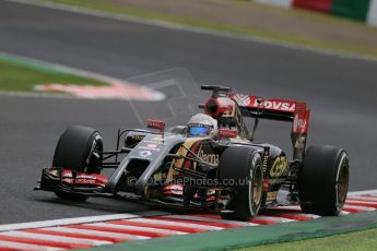 World © Octane Photographic Ltd. Saturday 4th October 2014, Japanese Grand Prix - Suzuka. - Formula 1 Practice 3. Lotus F1 Team E22 - Romain Grosjean. Digital Ref: