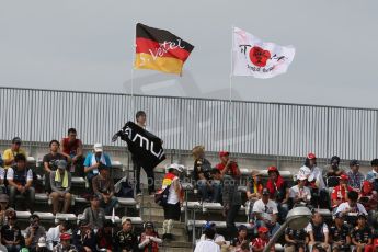 World © Octane Photographic Ltd. Saturday 4th October 2014, Japanese Grand Prix - Suzuka. - Formula 1 Qualifying. Fans flags. Digital Ref: