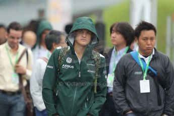 World © Octane Photographic Ltd. Sunday 5th October 2014, Japanese Grand Prix - Suzuka. Formula 1 Paddock. Caterham F1 Team - Marcus Ericsson. Digital Ref: 1138CB5D6645