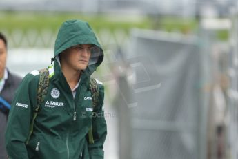 World © Octane Photographic Ltd. Sunday 5th October 2014, Japanese Grand Prix - Suzuka. Formula 1 Paddock. Caterham F1 Team - Marcus Ericsson. Digital Ref: 1138CB5D6651