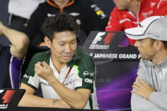 World © Octane Photographic Ltd. Thursday 2nd October 2014, Japanese Grand Prix - Suzuka. - Formula 1 Drivers’ Press conference. Caterham F1 Team – Kamui Kobayashi. Digital Ref: