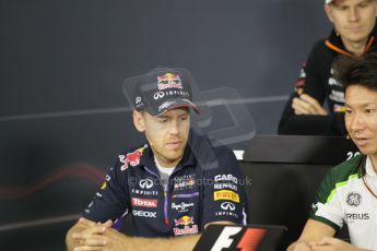 World © Octane Photographic Ltd. Thursday 2nd October 2014, Japanese Grand Prix - Suzuka. Formula 1 Drivers’ Press conference. Infiniti Red Bull Racing - Sebastian Vettel. Digital Ref: