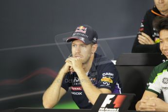 World © Octane Photographic Ltd. Thursday 2nd October 2014, Japanese Grand Prix - Suzuka. Formula 1 Drivers’ Press conference. Infiniti Red Bull Racing - Sebastian Vettel. Digital Ref: