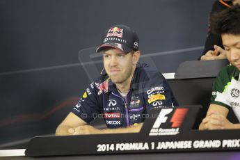 World © Octane Photographic Ltd. Thursday 2nd October 2014, Japanese Grand Prix - Suzuka. Formula 1 Drivers’ Press conference. Infiniti Red Bull Racing - Sebastian Vettel. Digital Ref: