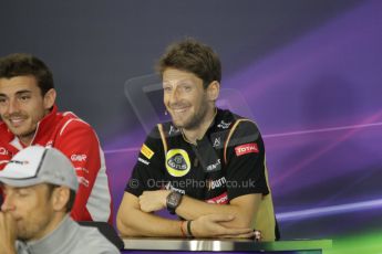 World © Octane Photographic Ltd. Thursday 2nd October 2014, Japanese Grand Prix - Suzuka. - Formula 1 Drivers’ Press conference. Lotus F1 Team - Romain Grosjean. Digital Ref: 1131CB1D2568
