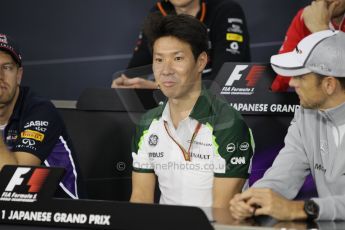 World © Octane Photographic Ltd. Thursday 2nd October 2014, Japanese Grand Prix - Suzuka. - Formula 1 Drivers’ Press conference. Caterham F1 Team – Kamui Kobayashi. Digital Ref: