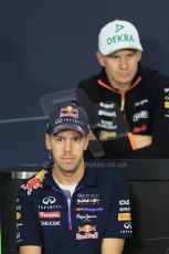 World © Octane Photographic Ltd. Thursday 2nd October 2014, Japanese Grand Prix - Suzuka. Formula 1 Drivers’ Press conference. Infiniti Red Bull Racing - Sebastian Vettel. Digital Ref: 1131LB1D4159