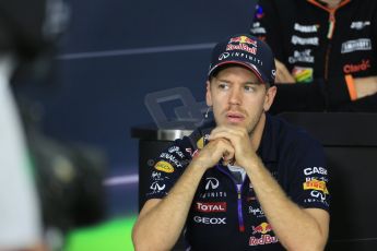 World © Octane Photographic Ltd. Thursday 2nd October 2014, Japanese Grand Prix - Suzuka. Formula 1 Drivers’ Press conference. Infiniti Red Bull Racing - Sebastian Vettel. Digital Ref: 1131LB1D4184