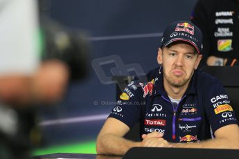 World © Octane Photographic Ltd. Thursday 2nd October 2014, Japanese Grand Prix - Suzuka. Formula 1 Drivers’ Press conference. Infiniti Red Bull Racing - Sebastian Vettel. Digital Ref: 1131LB1D4329
