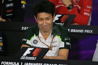 World © Octane Photographic Ltd. Thursday 2nd October 2014, Japanese Grand Prix - Suzuka. - Formula 1 Drivers’ Press conference. Caterham F1 Team – Kamui Kobayashi. Digital Ref: 1131LB1D4361