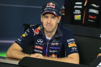 World © Octane Photographic Ltd. Thursday 2nd October 2014, Japanese Grand Prix - Suzuka. Formula 1 Drivers’ Press conference. Infiniti Red Bull Racing - Sebastian Vettel. Digital Ref: 1131LB1D4376