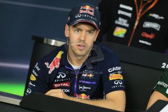 World © Octane Photographic Ltd. Thursday 2nd October 2014, Japanese Grand Prix - Suzuka. Formula 1 Drivers’ Press conference. Infiniti Red Bull Racing - Sebastian Vettel. Digital Ref: 1131LB1D4385