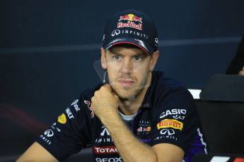World © Octane Photographic Ltd. Thursday 2nd October 2014, Japanese Grand Prix - Suzuka. Formula 1 Drivers’ Press conference. Infiniti Red Bull Racing - Sebastian Vettel. Digital Ref: 1131LB1D4411